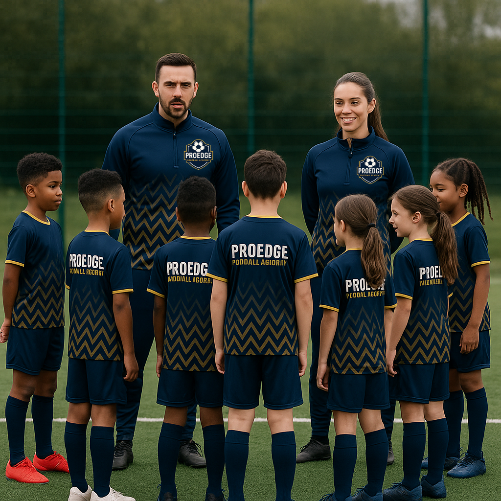 Proedge coach delivering youth football training in Farnborough